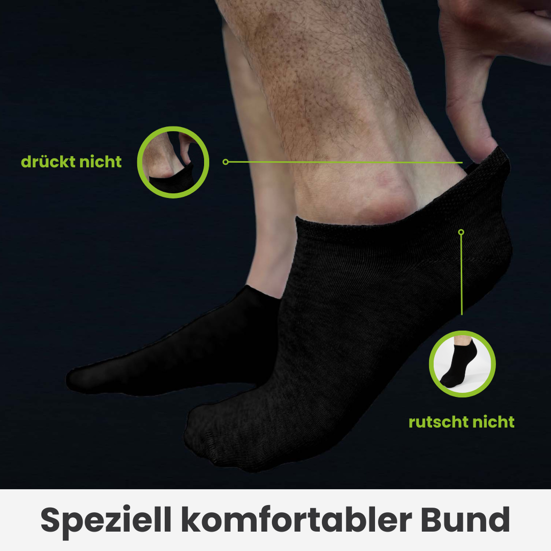 Schwarze Sneaker Socken - 10er Paar