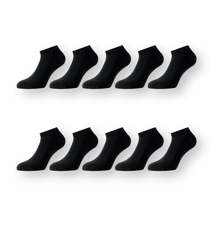 Schwarze Sneaker Socken - 10er Paar