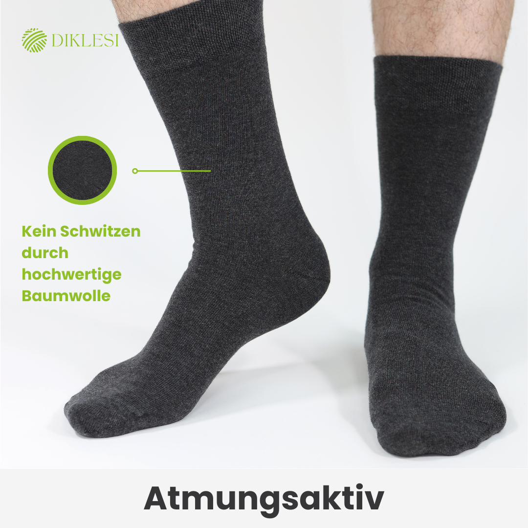 Schwarze Business Diabetiker Socken - 10er Paar