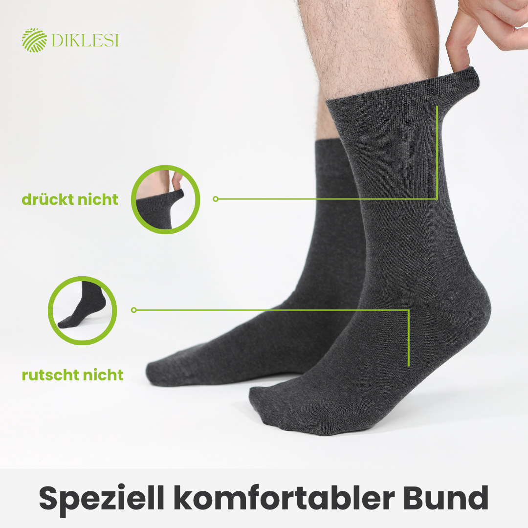 Schwarze Business Diabetiker Socken - 10er Paar