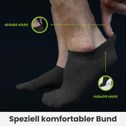 Grau-Anthrazit Sneaker Socken - 10er Paar - Diabetiker tauglich