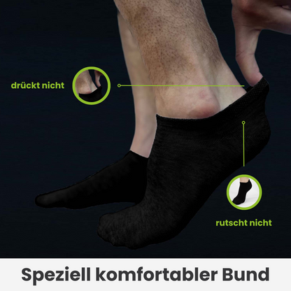 Schwarze Sneaker Diabetiker Socken - 10er Paar