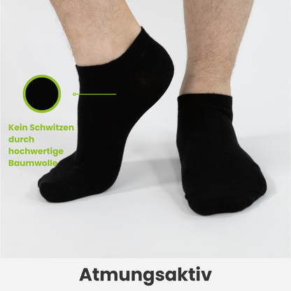 Schwarze Sneaker Diabetiker Socken - 10er Paar