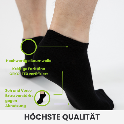 Schwarz-Weiß Sneaker Socken - 10er Paar