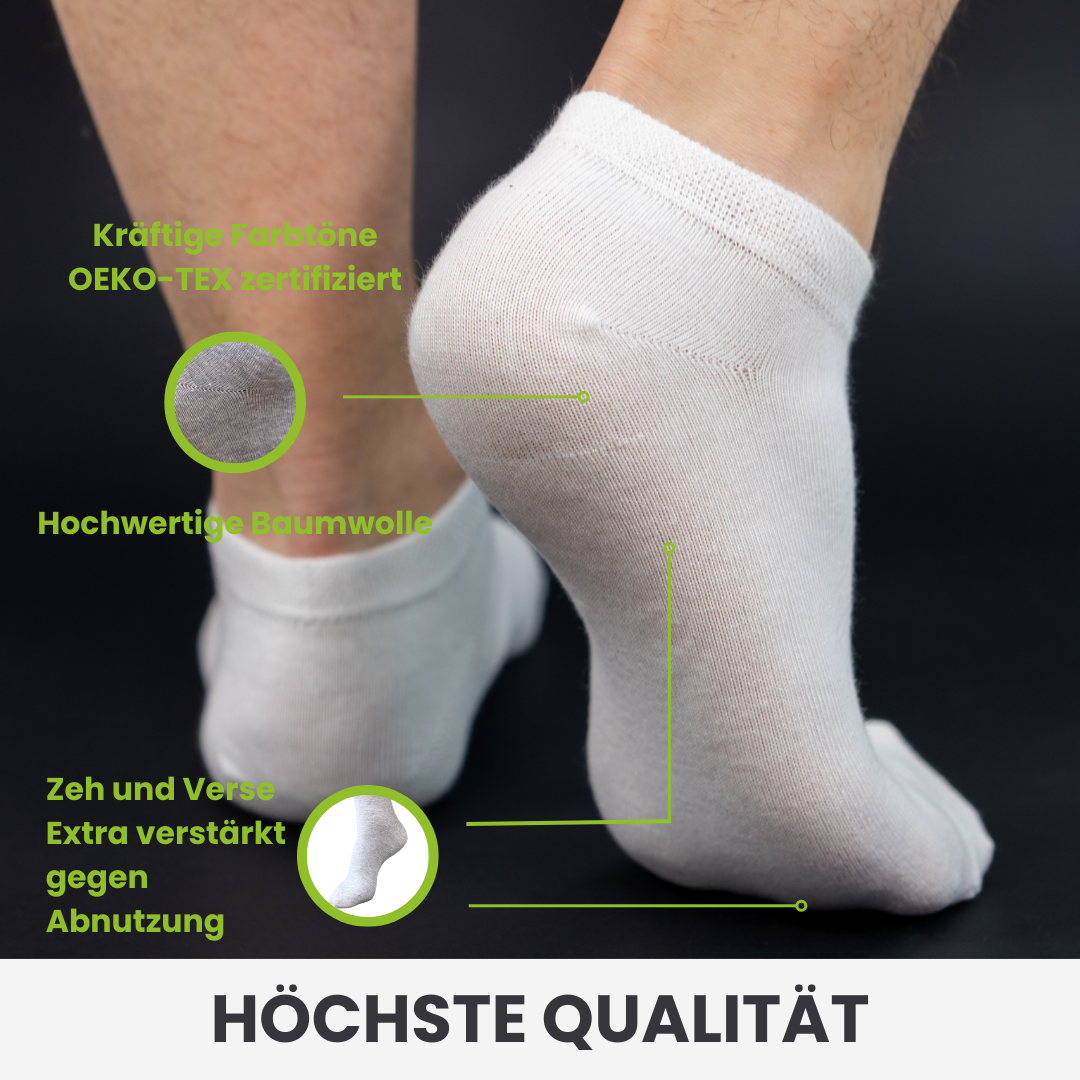 Weiße Sneaker Socken DIABETIKER - 10er Paar