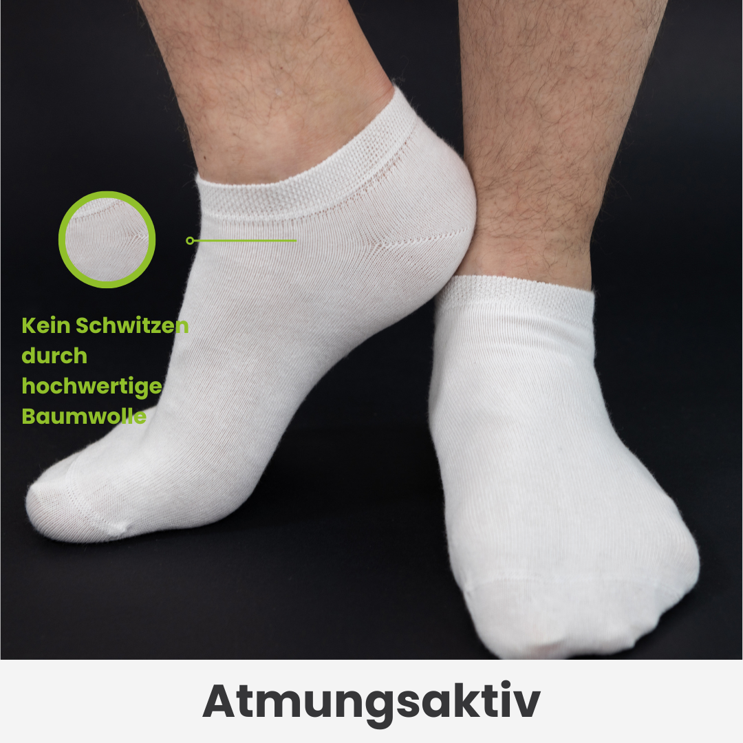 Weiße Sneaker Socken DIABETIKER - 10er Paar