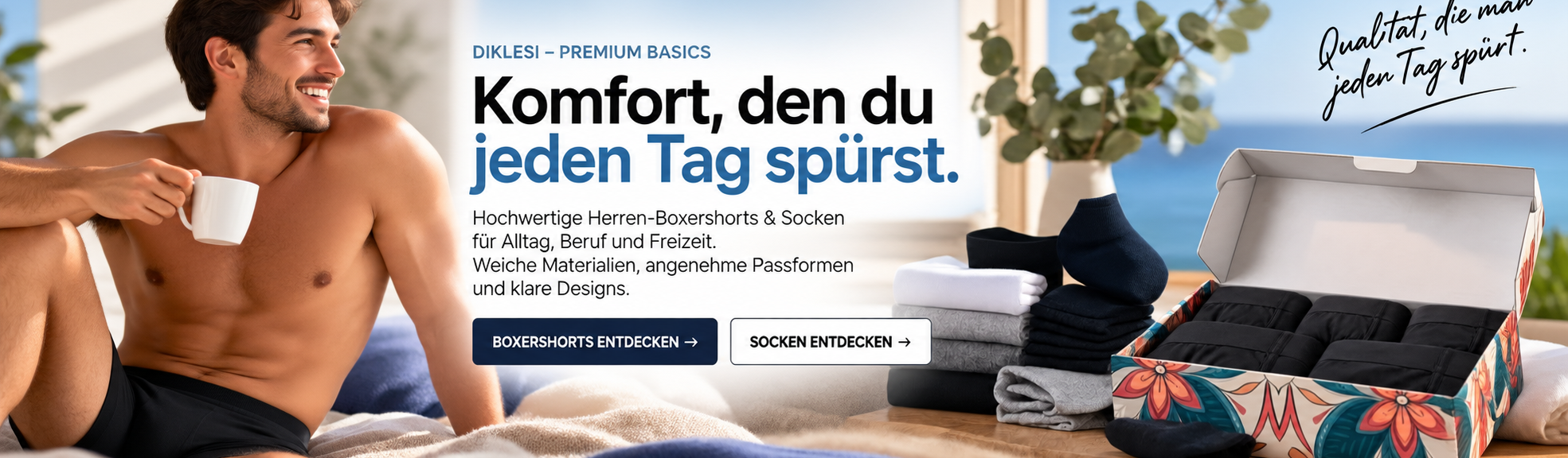 DIKLESI Herren-Boxershorts und Socken